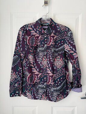 Talbots Petites Cotton Print Blouse